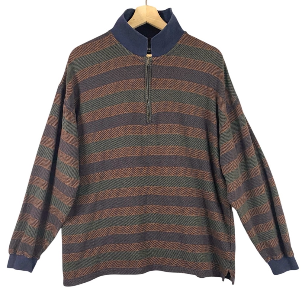 Vintage Men’s Evan Picone 1/4 Zip Longsleeve Pullover Sweatshirt Size Large